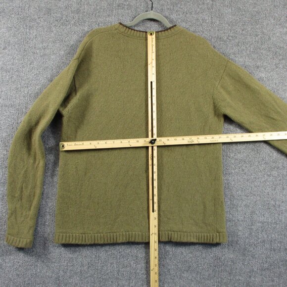 North Face Sweater Mens L Green A5 Series Lambs Wool Crew Pull Over Climb Hike - Picture 11 of 16